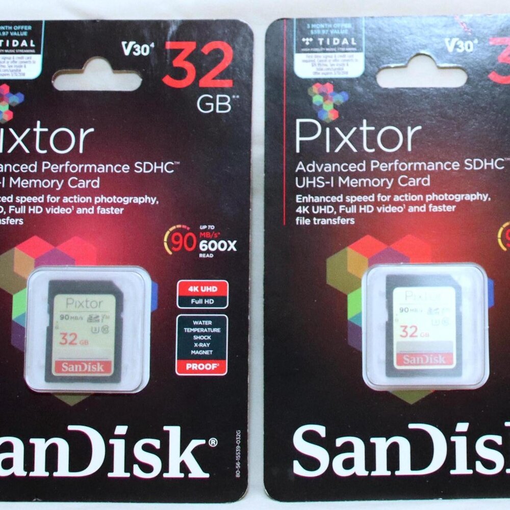 SanDisk 32GB UHS-1 Class10 Lot of"2" NEW SDHC Memory Cards Now $12 Regular $36